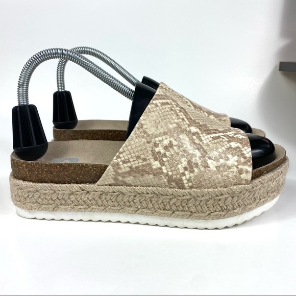 DOLCE VITA ISMERELDA SNAKE PRINT TAN AND WHITE ESPADRILLE SANDAL WOMEN’S SIZE 8M - Picture 11 of 12